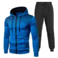 Men's 2-piece sportswear set casual zip hoodie and sweatpants gradient dot design. - S / Top And Bottom / Blue Top And Black Pants