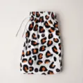 Men's mesh athletic shorts with bold black and orange leopard print, drawstring waist. - S / Leopard Print Pattern
