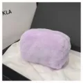 Morbida borsa cosmetica soffice grande capacita pochette in peluche lavanda chic - viola taro
