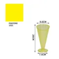 Yellow plastic ice cream cup cone dessert cup with 20cm height and grid pattern detail - 340ml / Pale Yellow