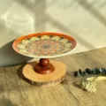 Böhmische Keramik Obstschale mit Fuß Mandala Muster Desserttablett für Küchentisch - 8-Zoll-Fußtablett (20*10 cm) / Stil D