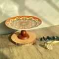 Bohemian style high foot fruit plate dessert tray vintage ceramic decorative serving dish snack platter - 8-Inch Pedestal Tray (20*10cm) / Style F