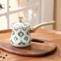 Turkish Coffee Pot Gold Middle Eastern Long Handle Stainless Steel Milk Warmer Cup. - 3PCS (550ml/720ml/900ml) / Pattern 6