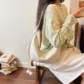 Bolso de hombro hobo blanco para mujer, bolso cruzado casual de cuero PU variante. - Blanco Roto
