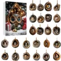 Christmas 24-day countdown advent calendar set with animal in tree hollow ornaments - Animal tree hole blind box b
