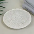Premium natural white crystal crushed stones for aromatherapy on a ceramic plate - Cloudy White Crystal / 5-7mm (100g)
