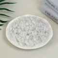 Natural polished white quartz crystal crushed stones on a plate for home decoration - Cloudy White Crystal / 7-9mm (100g)