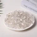 Natural clear quartz crystal chips on a white plate for home decor - Ordinary White Crystal / 9-12mm (100g)