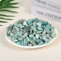 Natural teal amazonite crystal crushed stones for home decor and aromatherapy use - Amazonite / 9-12mm (100g)