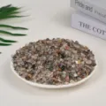 Mixed natural crystal crushed stones on a white ceramic plate for aromatherapy decor - Green Phantom Crystal / 5-7mm (100g)