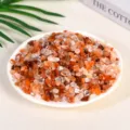 Mixed natural crystal crushed stones for home decor and aromatherapy - Red Crystal / 7-9mm (100g)