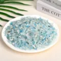 Premium natural light blue crushed crystal stones for home aromatherapy decoration - Aquamarine / 5-7mm (100g)