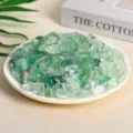 Natural green fluorite crystal chips for aromatherapy and home decor in a white plate - 3-5mm/500g / Green Fluorite