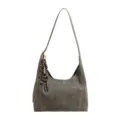 Bolso de hombro vintage gris para mujer, elegante bolso hobo con colgante chic para diario. - Bolsa Individual / Verde