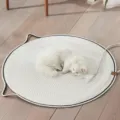 Tapis de grattage rond pour chat lit animal quatre saisons universel en corde de coton - Taille XL - 100*100 cm / Style corde de coton * blanc [Résistant aux griffures et à l'usure]