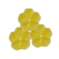 Yellow ceramic cherry blossom incense holder, cute floral incense burner base model. - Yellow Large Cherry Blossom (With Hole)