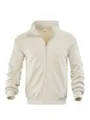 Detailansicht Herren Thermofleece gefütterte Kordjacke Stehkragen mit Innenetikett - S / Oberteile / Khaki