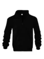 Schwarze gerippte Stehkragen Reißverschlussjacke aus 100% Polyester für Herren. - S / Oberteile / Schwarz