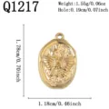 Goldener Schmetterlingsanhänger aus Edelstahl für DIY-Schmuck mit Abmessungen. - Schmetterlingsrelief Ovaler Stil (Q1217)