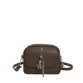 Bolso bandolera de mujer marrón con flecos de cuero PU retro informal diario bolso mensajero - Café