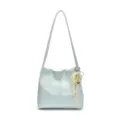 Bolso de hombro de cuero PU azul claro para mujer, bolso casual de gran capacidad con perlas. - Con Colgante / Verde