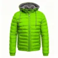 Homme hiver capuche fermeture éclair doudoune veste décontracté chaud manteau style - S / Hauts / Vert Herbe