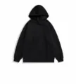 Sweat à capuche ample et décontracté avec poche ventrale, pull noir streetwear confortable. - M / Hauts / Noir