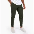 Men's slim fit casual pants, breathable thin stretch trousers for summer and daily wear. - Olive Green