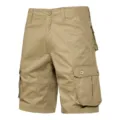 Detailansicht von Kaki-Cargoshorts mit praktischen Taschen und strapazierfähigem Stoff. - Militärgelb
