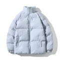 Giacca piumino imbottita collo alto uomo casual azzurro chiaro cappotto invernale - Azzurro