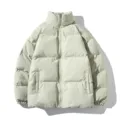 Classico piumino monocolore con colletto alla coreana, cappotto invernale casual da uomo. - Verde oliva