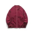 Blouson Bomber Casual Homme Bordeaux Veste de Vol Ample Automne Manteau Mode Chaud - M / Hauts / Bordeaux