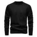Heren casual zwarte truien met ronde hals en klassiek ruitjespatroon voor herfst. - L / Tops / Zwart