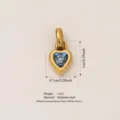 Elegant gold-plated heart pendant with blue birthstone made of durable stainless steel - March Birthstone / Pendant Only (No Chain) / Gold/Blue