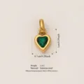 Gold stainless steel heart pendant with green birthstone detail - May Birthstone / Pendant Only (No Chain) / Gold/Green
