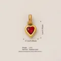 Red heart crystal pendant crafted from gold-plated stainless steel for DIY jewelry - July Birthstone / Pendant Only (No Chain) / Gold/Red