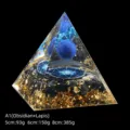 Orgone Pyramid with Lapis Lazuli sphere and Obsidian stones, gold foil, 5cm to 8cm - 5cm Size / A1 Lapis Lazuli + Obsidian Gravel