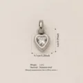 Elegant stainless steel heart pendant featuring a sparkling clear heart-cut crystal stone - November Birthstone Pendant / Pendant Only (No Chain) / Steel/Clear