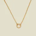 Elegant gold plated 316 stainless steel necklace with a circular clasp pendant - Round Link Necklace (Original 1:1) / With Jump Ring / Gold