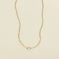 Gold-plated 316 stainless steel paperclip chain necklace with a round spring clasp - Paperclip Necklace (Original 1:1) / With Jump Ring / Gold