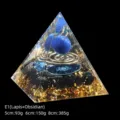 Natural lapis lazuli and obsidian orgone pyramid resin craft for meditation decor - 5cm Size / E1 Lapis Lazuli + Coil + Obsidian