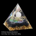 Energy healing rose quartz and obsidian orgone crystal pyramid for home decor - 5cm / E5 Rose Quartz + Copper Coil + Obsidian
