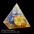 Handmade crystal Orgone pyramid with lapis lazuli and gold foil in multiple sizes - 5cm Size / G4 Clear Quartz + Lapis Lazuli