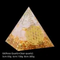 Handmade Orgone pyramid with Rose Quartz and Clear Quartz crystals for meditation - 5cm Size / G6 Clear Quartz + Rose Quartz