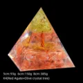 Orgonite resin pyramid with red agate and olive crystal tree decorative ornament - 5cm Size / K4 Red Agate + Olivine Crystal Tree