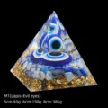 Lapis lazuli and evil eye resin pyramid available in 5cm, 6cm, and 8cm sizes - 5cm Size / M1 Blue Eye + Lapis Lazuli Chips