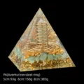 Aventurine healing crystal pyramid with gold foil and copper coil energy stone ornament - 5cm Size / P6 Green Aventurine + Coil