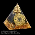 Orgone Crystal Pyramid with Obsidian and Copper Coil for Energy Balance and Home Decor - 5cm Size / Obsidian + Copper Wire (Q4)