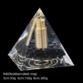 Handcrafted obsidian orgone pyramid with steel coil resin crystal home decoration - 5cm Size / R4 Obsidian + Coil