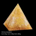 Handmade Citrine crystal energy pyramid with gold foil and Star of David symbol - 5cm Size / Citrine Money Tree Pyramid